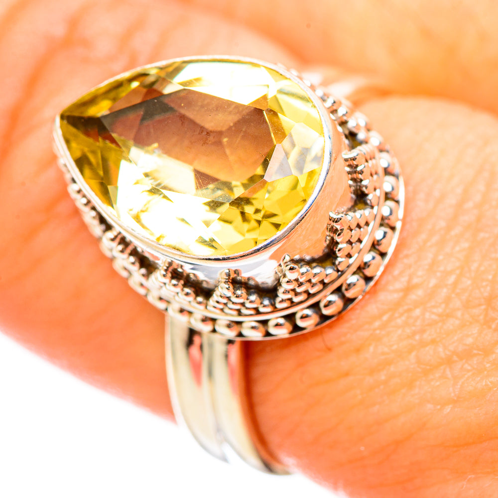 Lemon Quartz Rings handcrafted by Ana Silver Co - RING115449