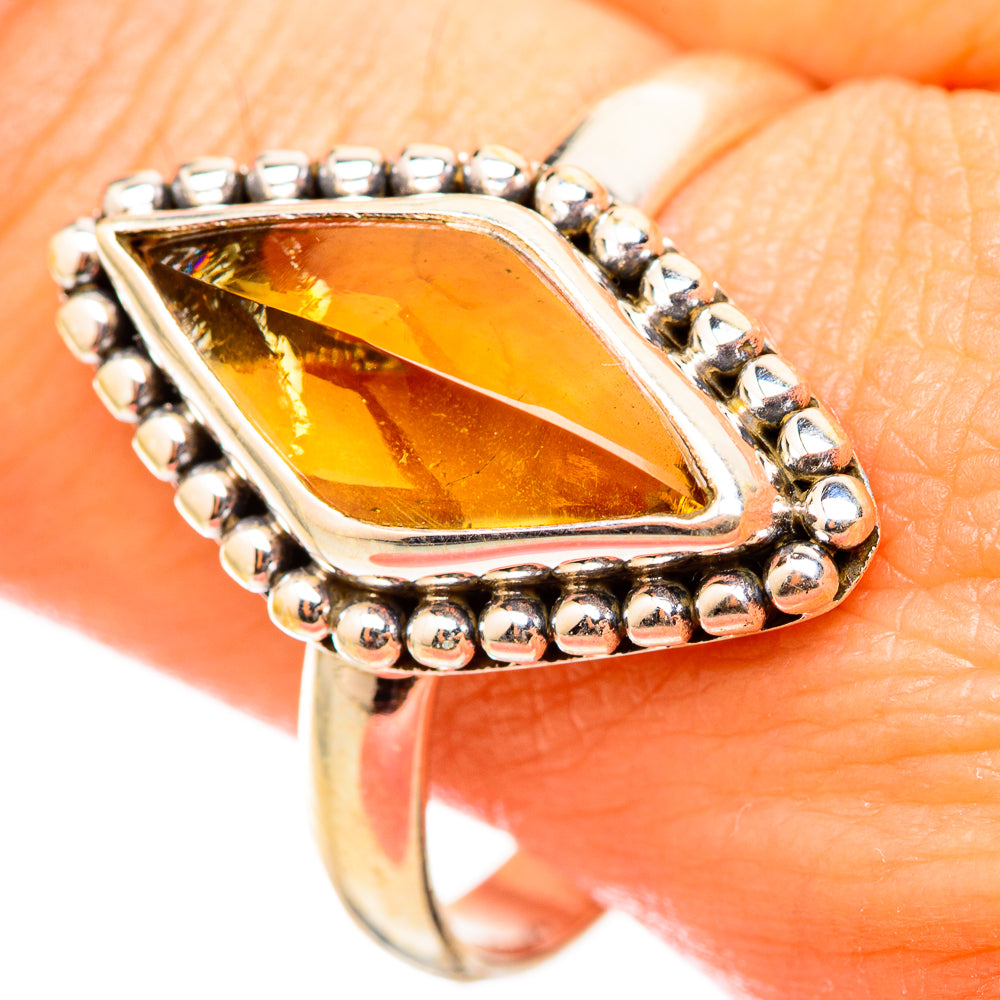 Citrine Sugarloaf Rings handcrafted by Ana Silver Co - RING115457