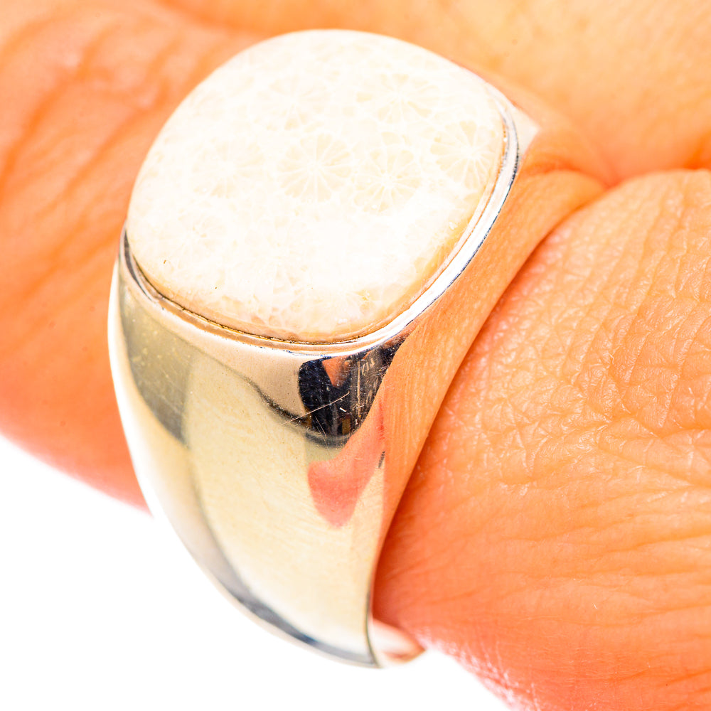 Fossil Coral Rings handcrafted by Ana Silver Co - RING115465
