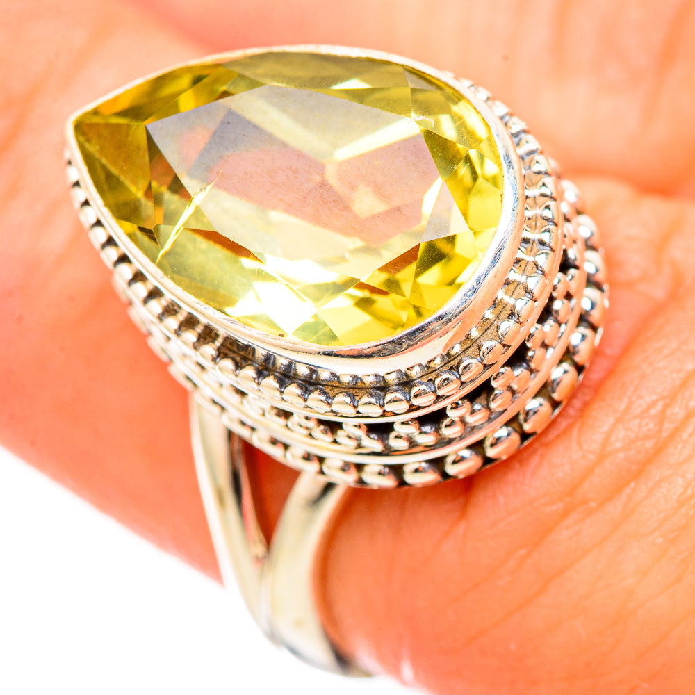 Lemon Quartz Rings handcrafted by Ana Silver Co - RING115468