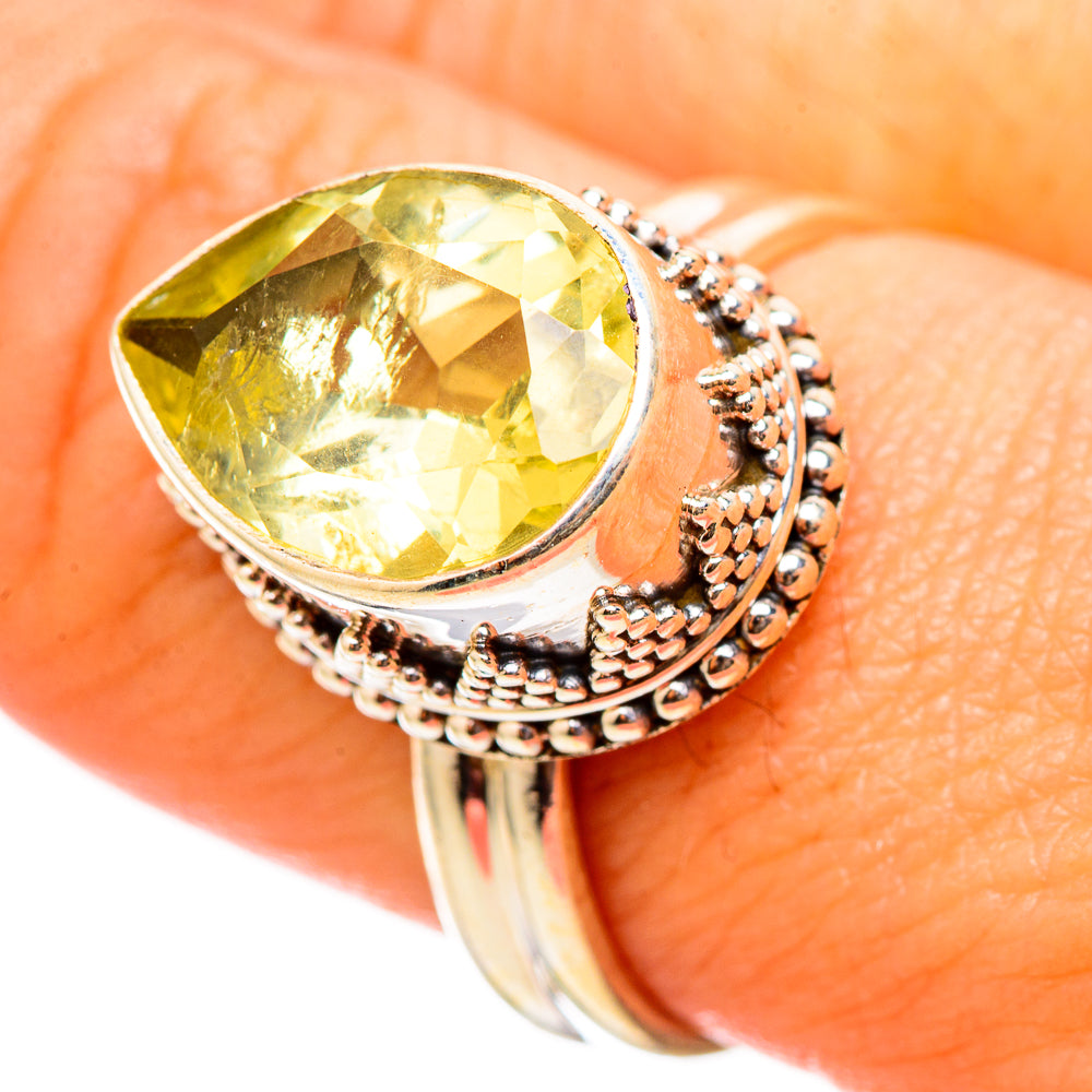 Lemon Quartz Rings handcrafted by Ana Silver Co - RING115486