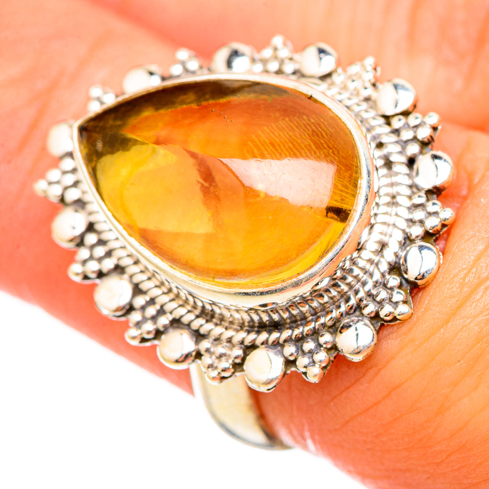 Citrine Sugarloaf Rings handcrafted by Ana Silver Co - RING115493