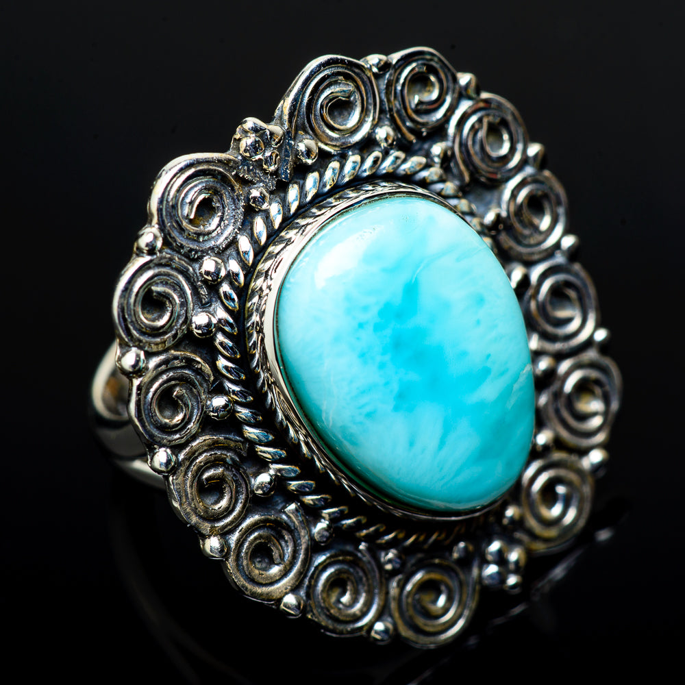 Larimar Rings handcrafted by Ana Silver Co - RING11550
