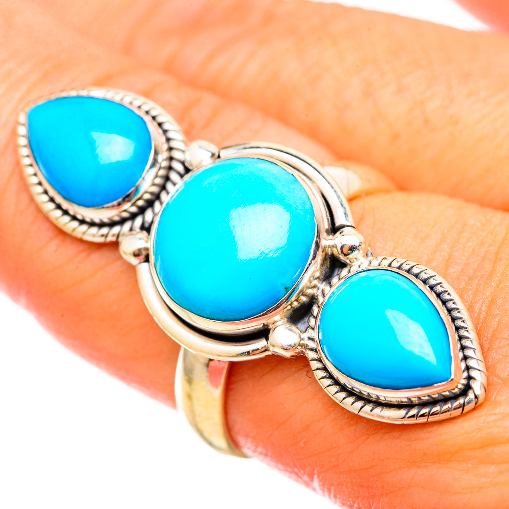 Sleeping Beauty Turquoise Rings handcrafted by Ana Silver Co - RING115505