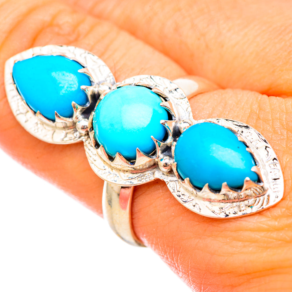 Sleeping Beauty Turquoise Rings handcrafted by Ana Silver Co - RING115526
