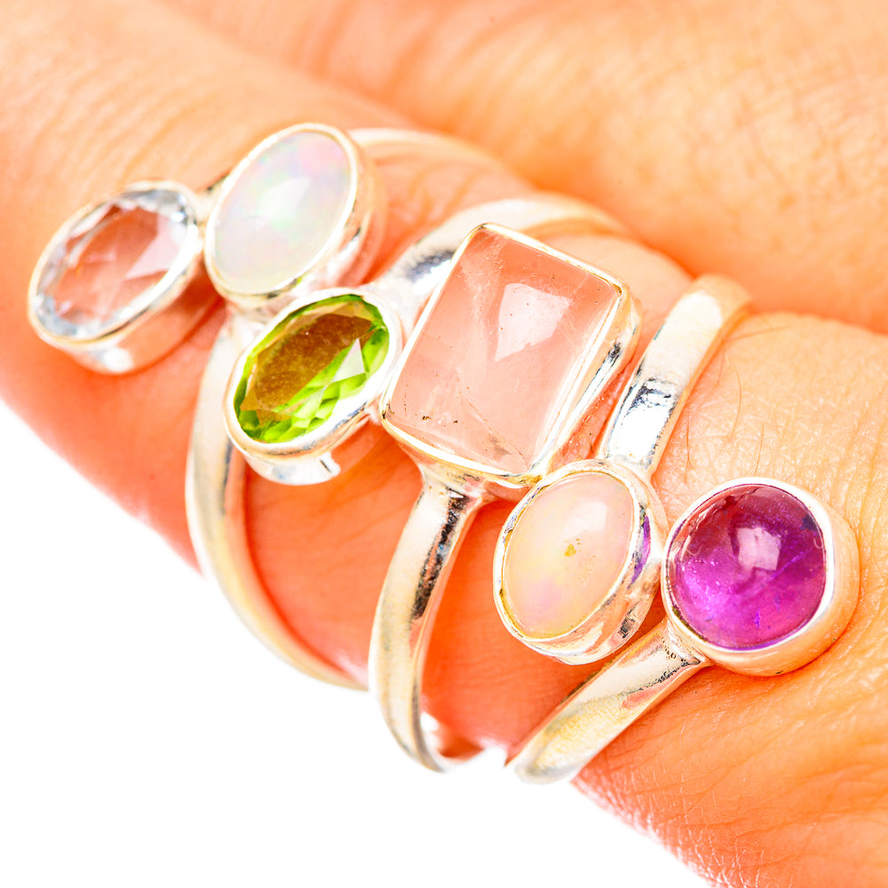 Rose Quartz Rings handcrafted by Ana Silver Co - RING115543