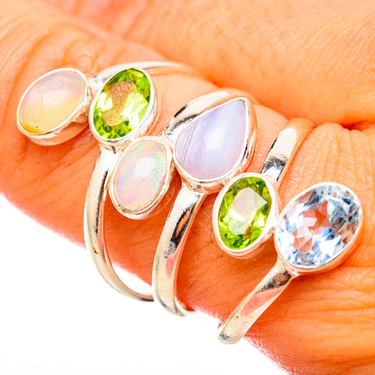 Blue Lace Agate Rings handcrafted by Ana Silver Co - RING115556