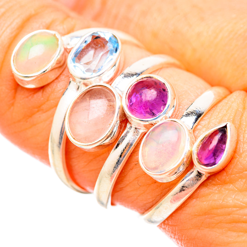 Rose Quartz Rings handcrafted by Ana Silver Co - RING115557