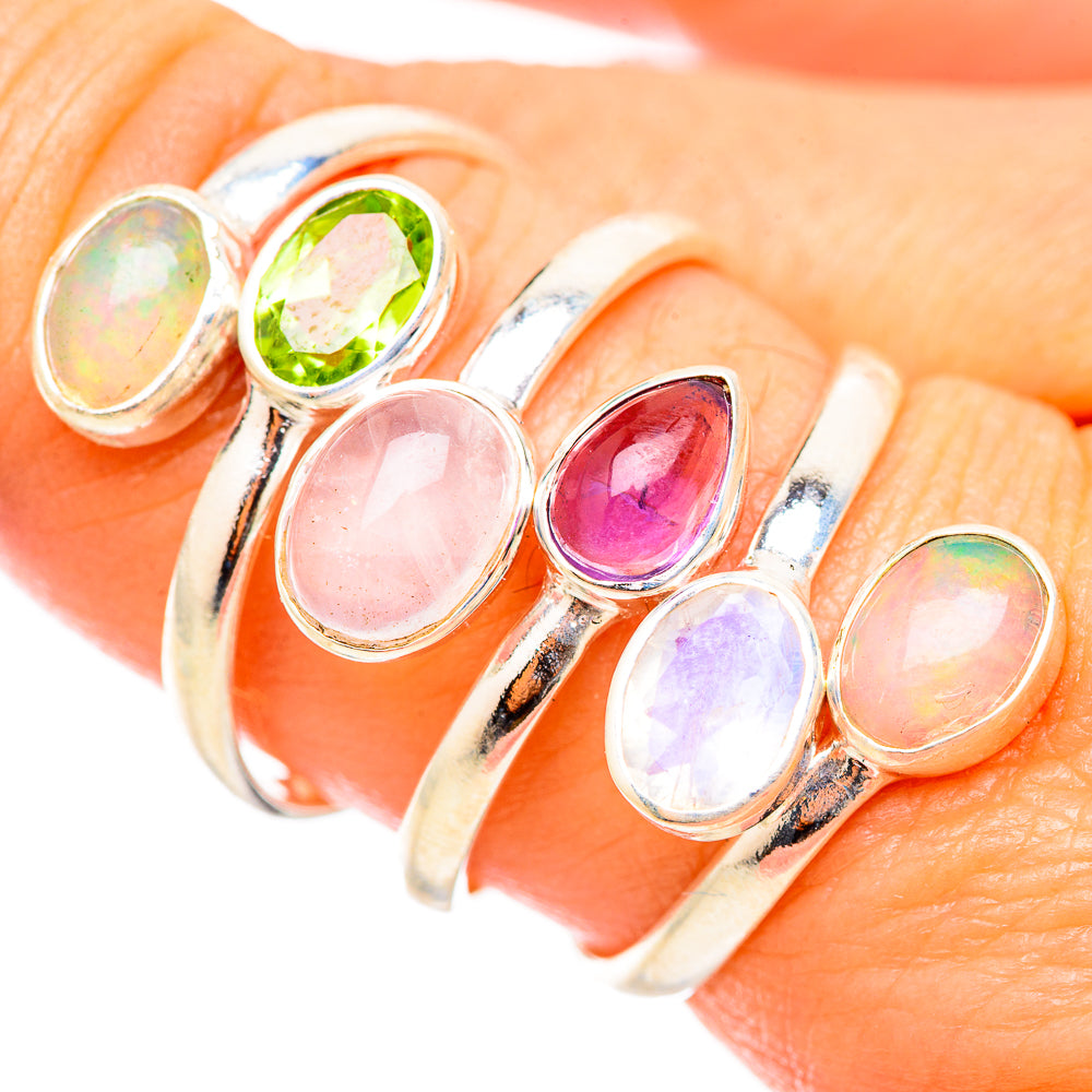 Rainbow Moonstone Rings handcrafted by Ana Silver Co - RING115573