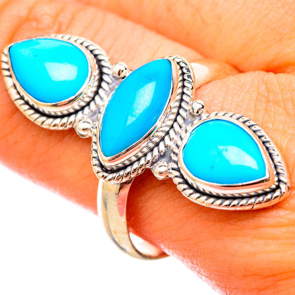 Sleeping Beauty Turquoise Rings handcrafted by Ana Silver Co - RING115583