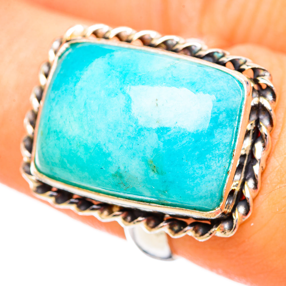Peruvian Amazonite Rings handcrafted by Ana Silver Co - RING115597