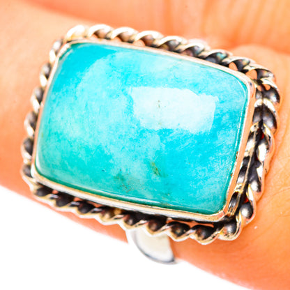 Peruvian Amazonite Rings handcrafted by Ana Silver Co - RING115597