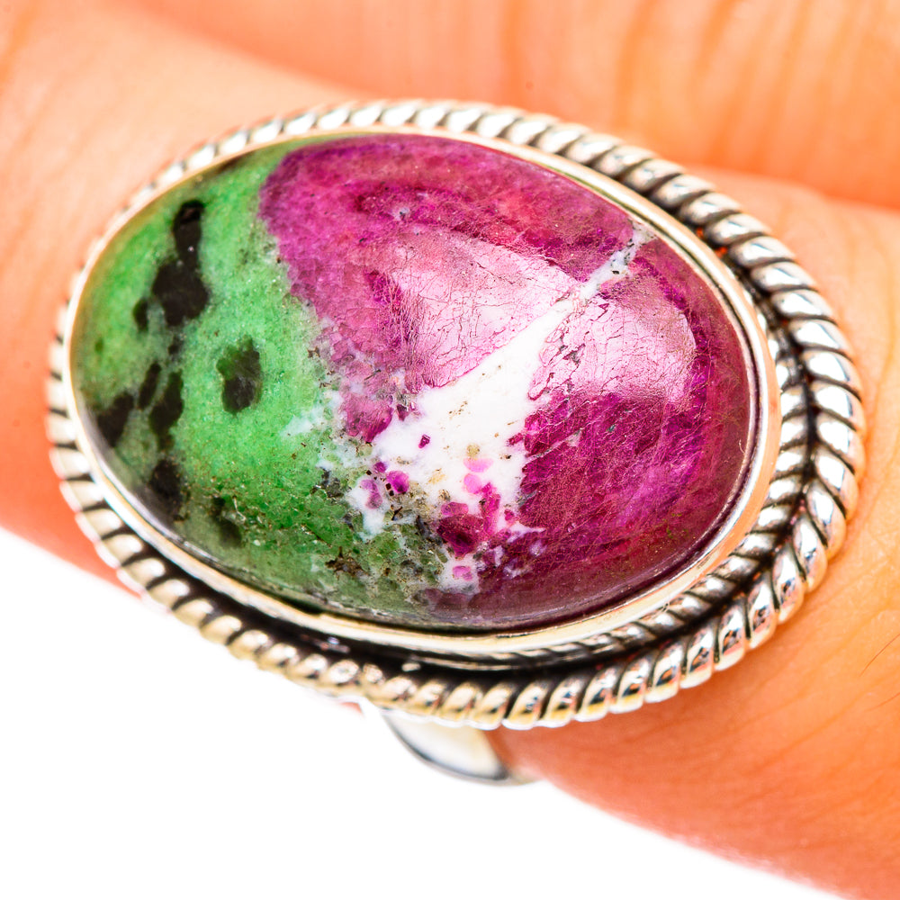 Ruby Zoisite Rings handcrafted by Ana Silver Co - RING115612