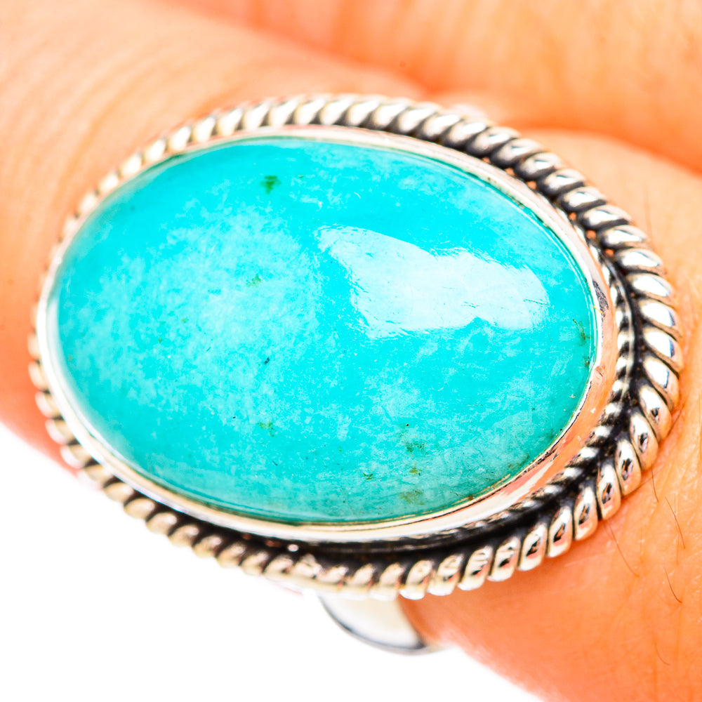 Peruvian Amazonite Rings handcrafted by Ana Silver Co - RING115619