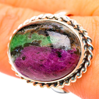 Ruby Zoisite Rings handcrafted by Ana Silver Co - RING115632