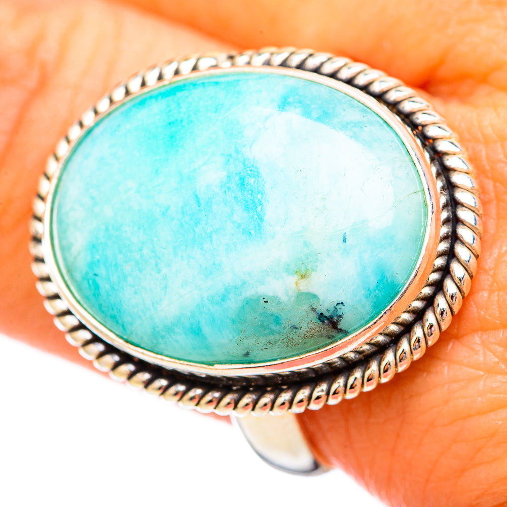 Peruvian Amazonite Rings handcrafted by Ana Silver Co - RING115636