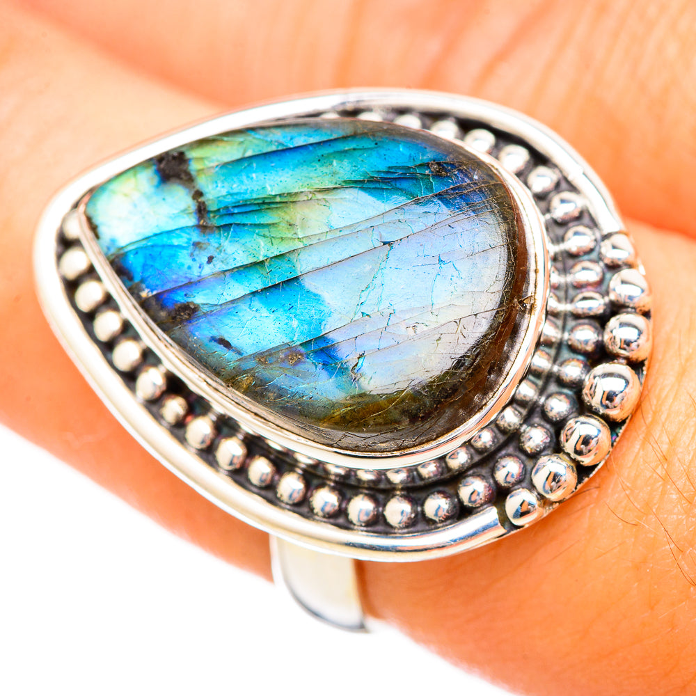 Labradorite Rings handcrafted by Ana Silver Co - RING115637