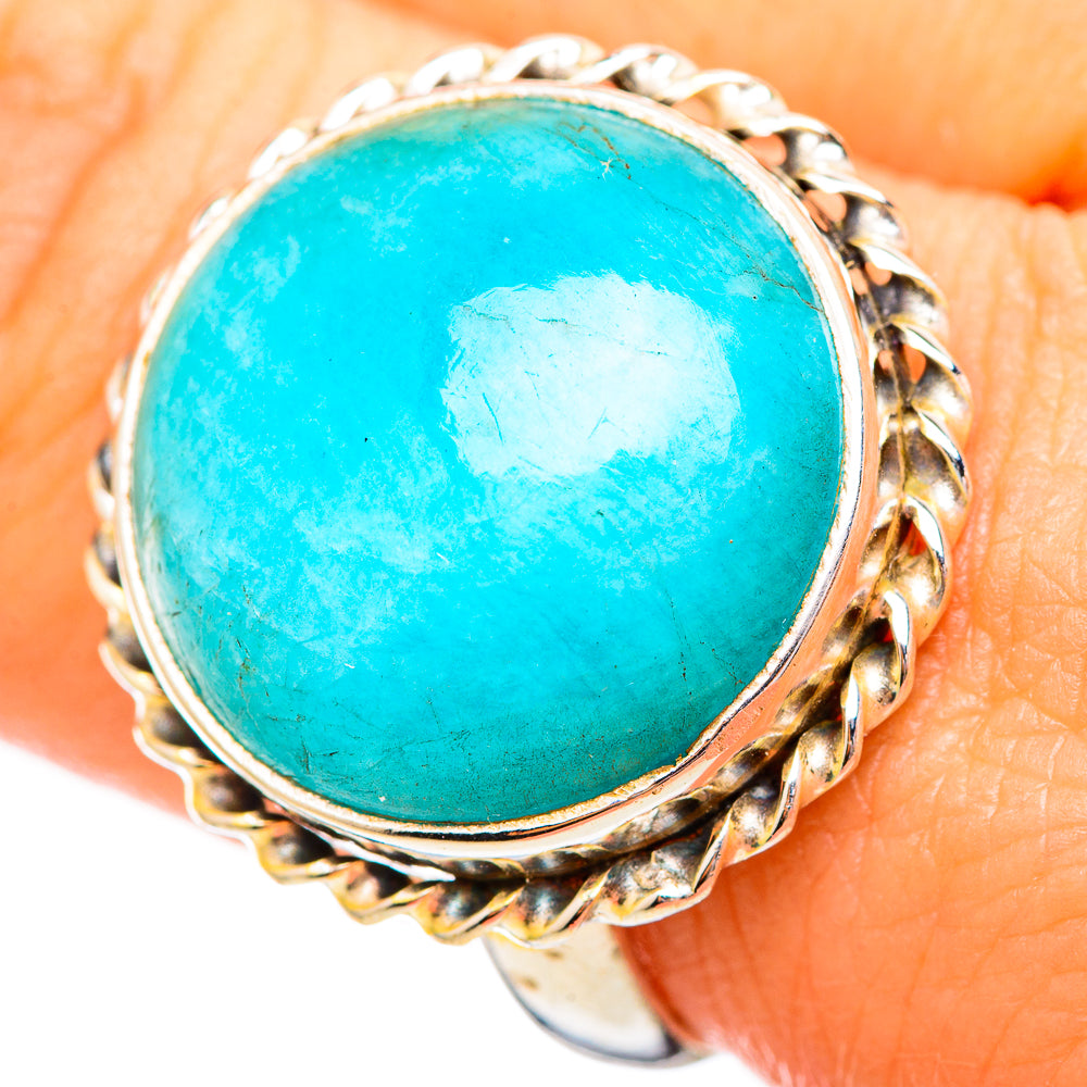 Peruvian Amazonite Rings handcrafted by Ana Silver Co - RING115640