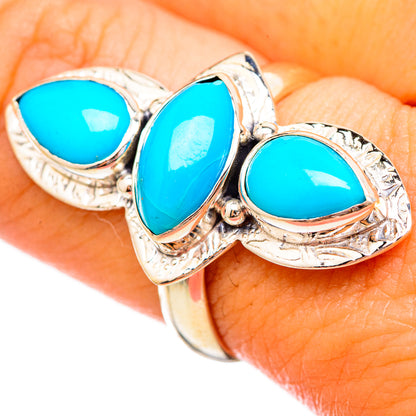 Sleeping Beauty Turquoise Rings handcrafted by Ana Silver Co - RING115641