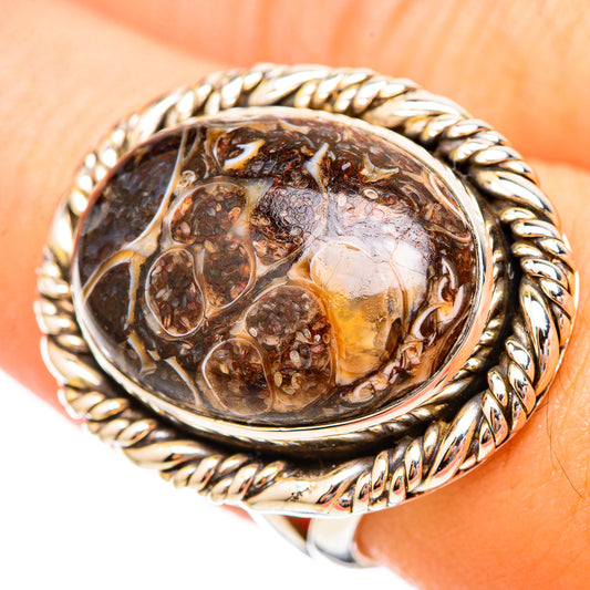 Turritella Agate Rings handcrafted by Ana Silver Co - RING115642