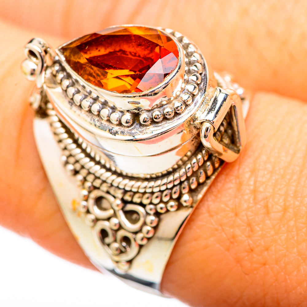 Mandarin Garnet Rings handcrafted by Ana Silver Co - RING115646