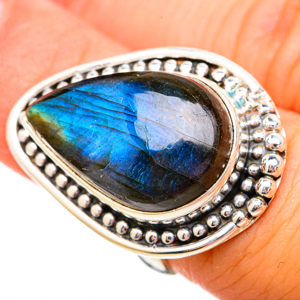 Labradorite Rings handcrafted by Ana Silver Co - RING115657