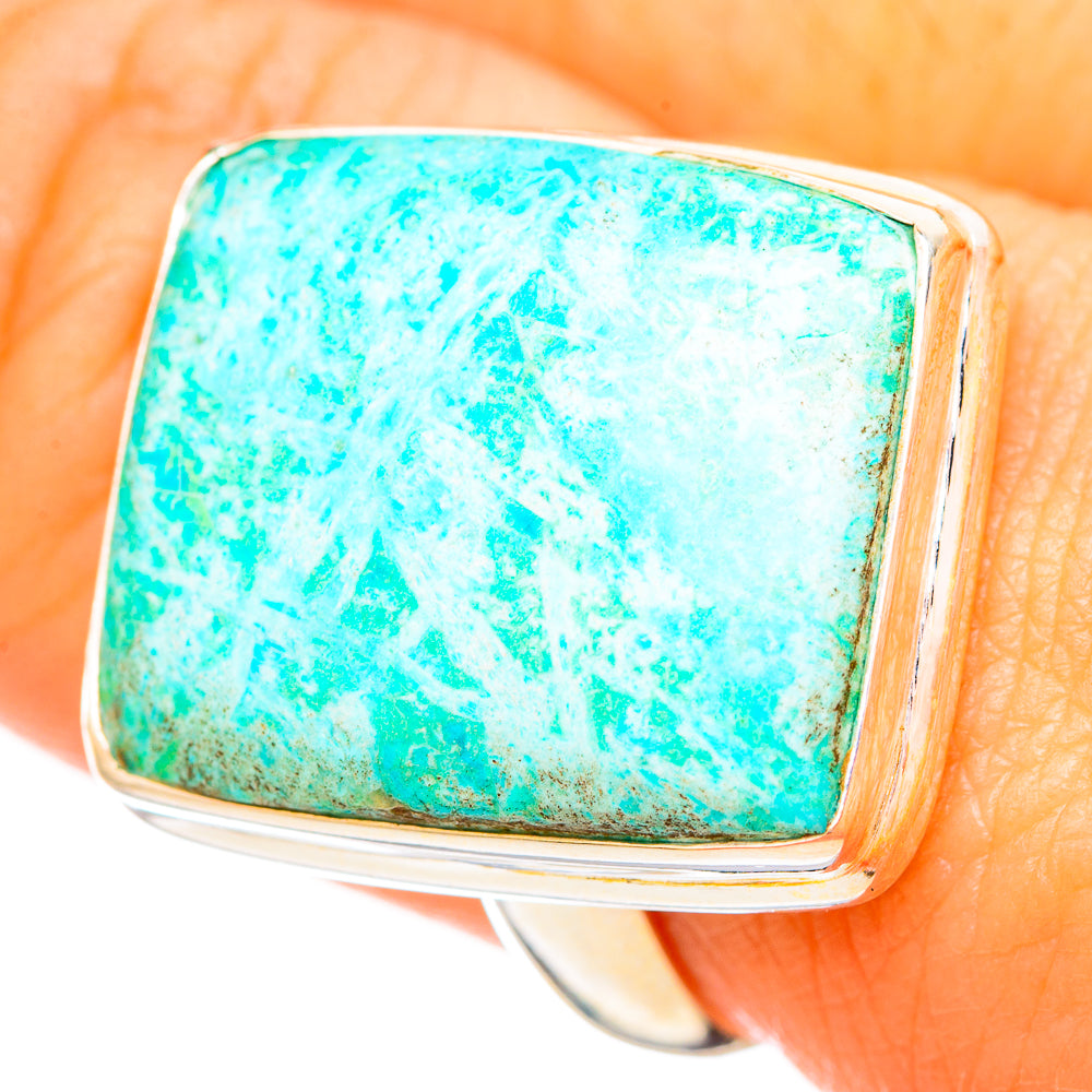 Peruvian Amazonite Rings handcrafted by Ana Silver Co - RING115679