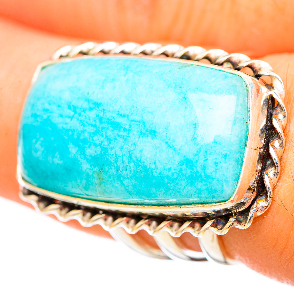 Peruvian Amazonite Rings handcrafted by Ana Silver Co - RING115697