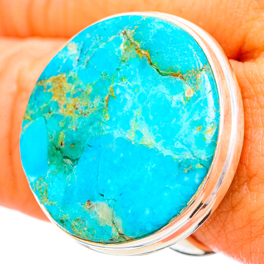 Peruvian Chrysocolla Rings handcrafted by Ana Silver Co - RING115701