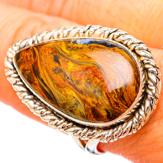 Golden Pietersite Rings handcrafted by Ana Silver Co - RING115719