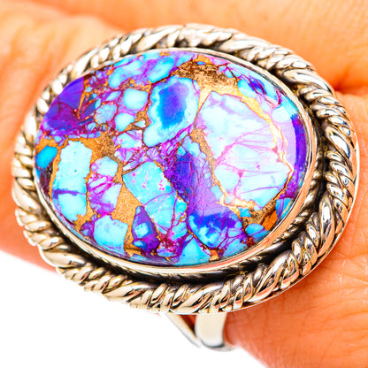 Purple Copper Composite Turquoise Rings handcrafted by Ana Silver Co - RING115722