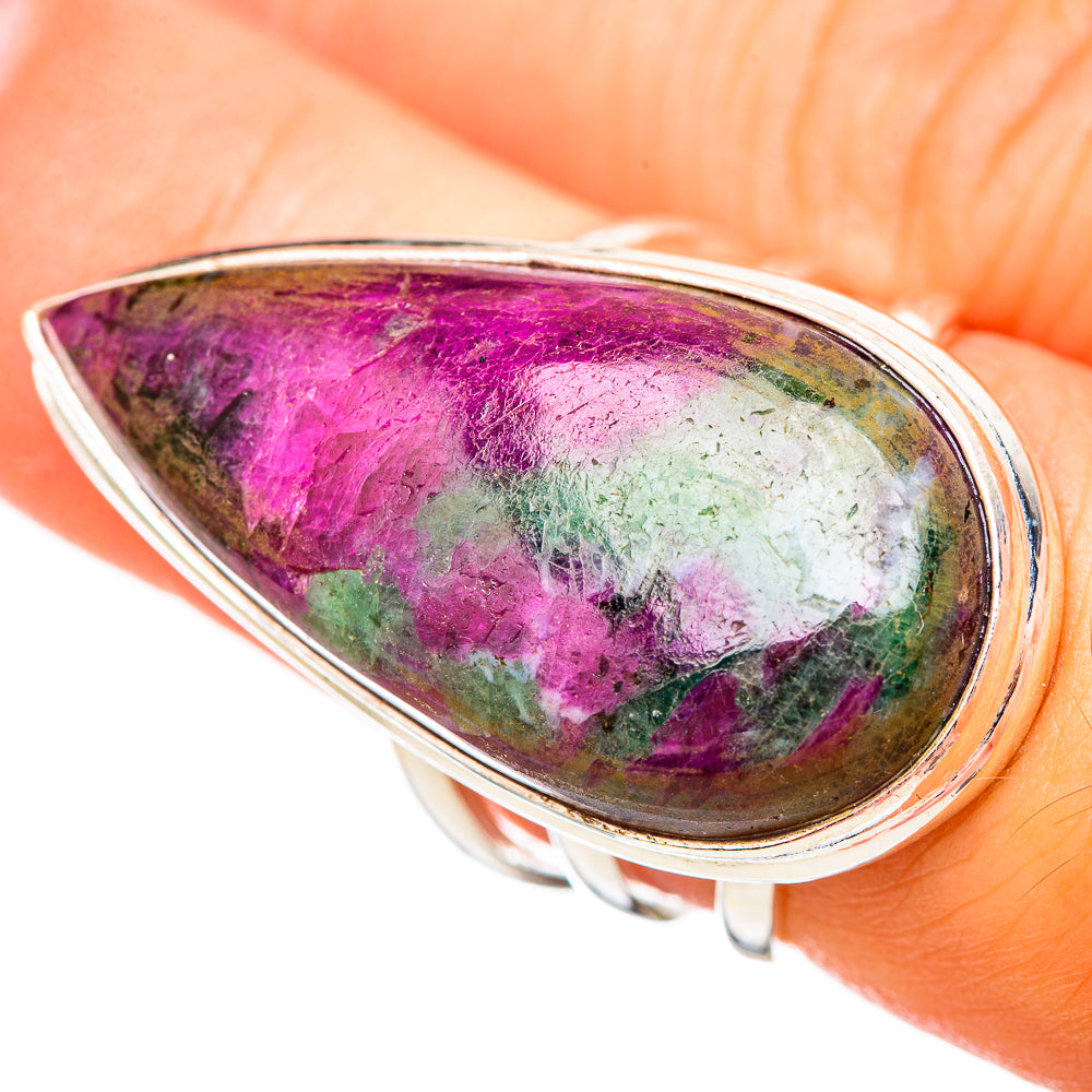 Ruby Zoisite Rings handcrafted by Ana Silver Co - RING115727