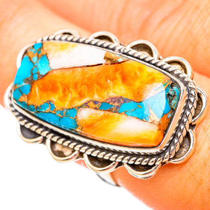 Spiny Oyster Turquoise Rings handcrafted by Ana Silver Co - RING115728