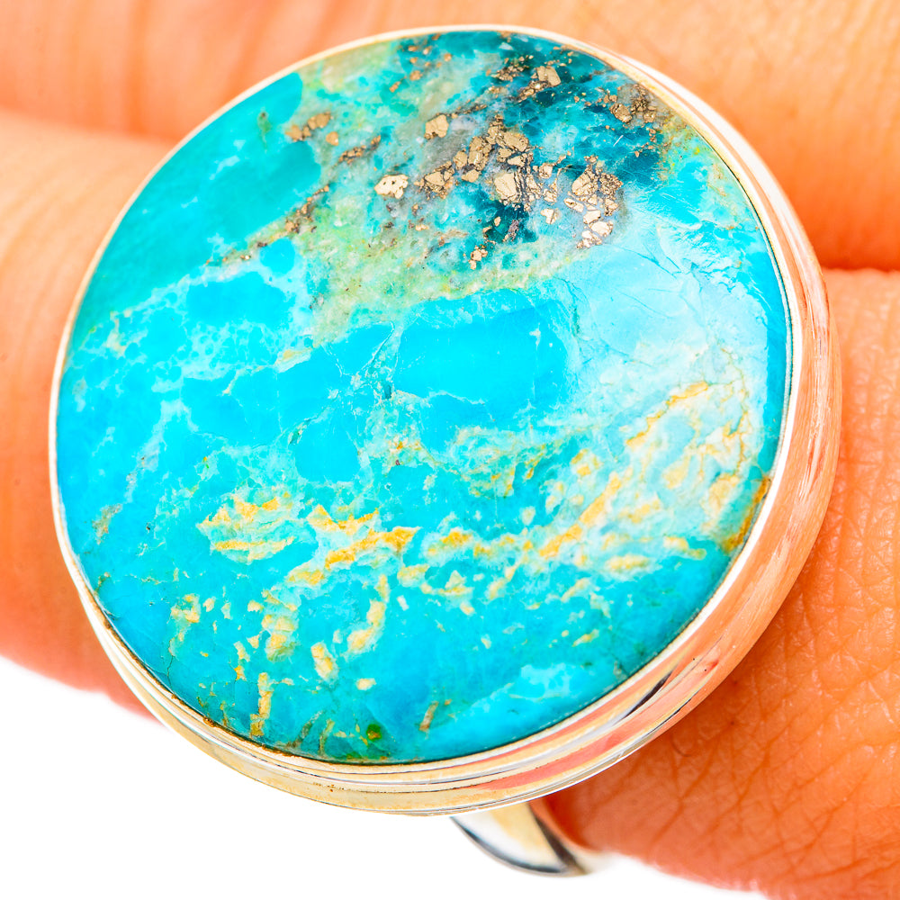 Peruvian Chrysocolla Rings handcrafted by Ana Silver Co - RING115738