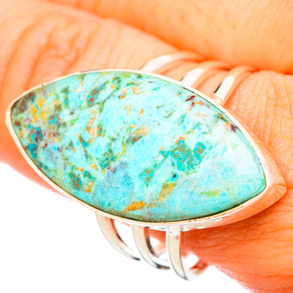 Peruvian Chrysocolla Rings handcrafted by Ana Silver Co - RING115740