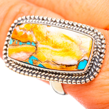 Spiny Oyster Turquoise Rings handcrafted by Ana Silver Co - RING115753