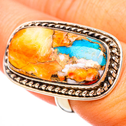 Spiny Oyster Turquoise Rings handcrafted by Ana Silver Co - RING115763