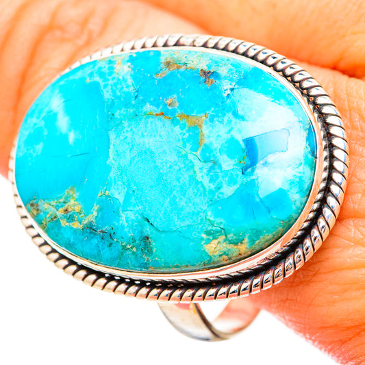 Peruvian Chrysocolla Rings handcrafted by Ana Silver Co - RING115767