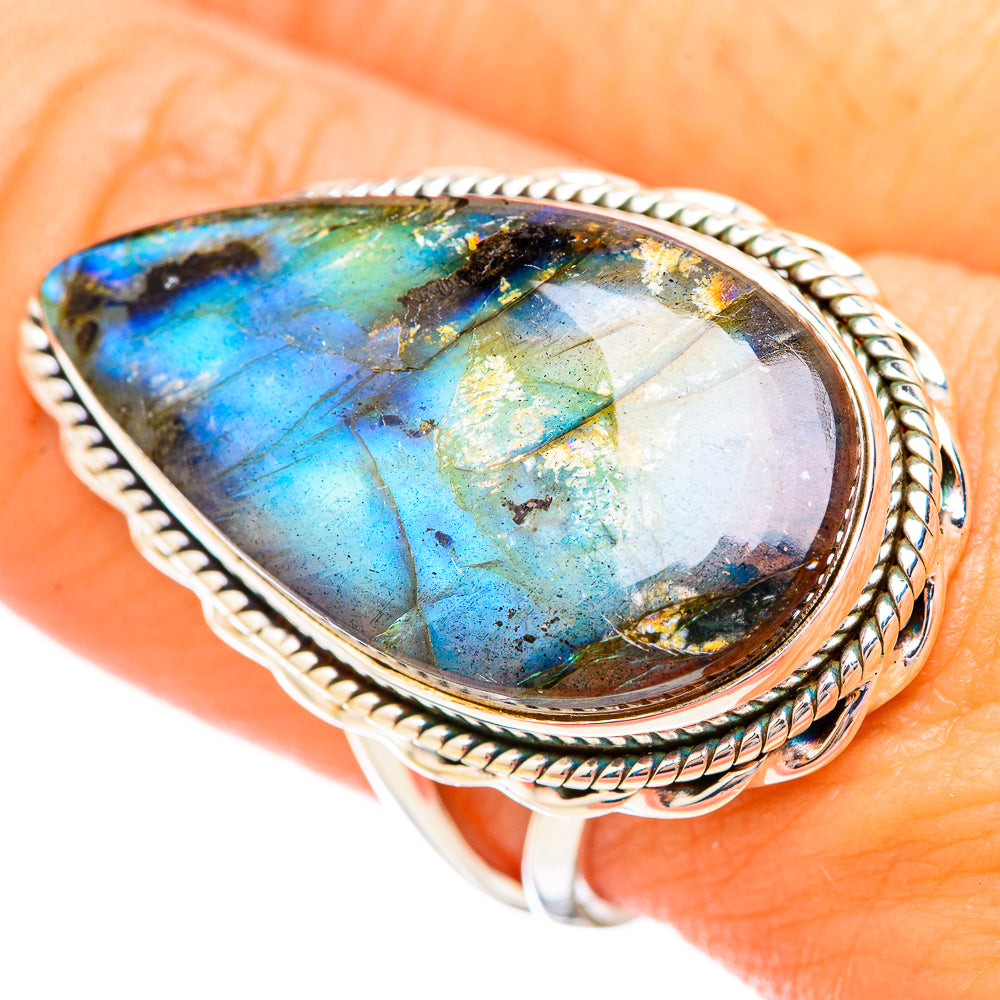 Labradorite Rings handcrafted by Ana Silver Co - RING115769
