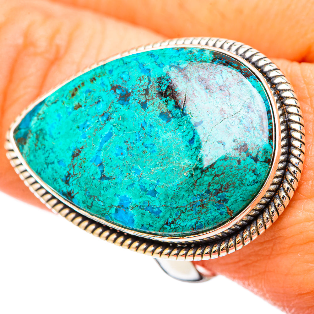 Peruvian Chrysocolla Rings handcrafted by Ana Silver Co - RING115782