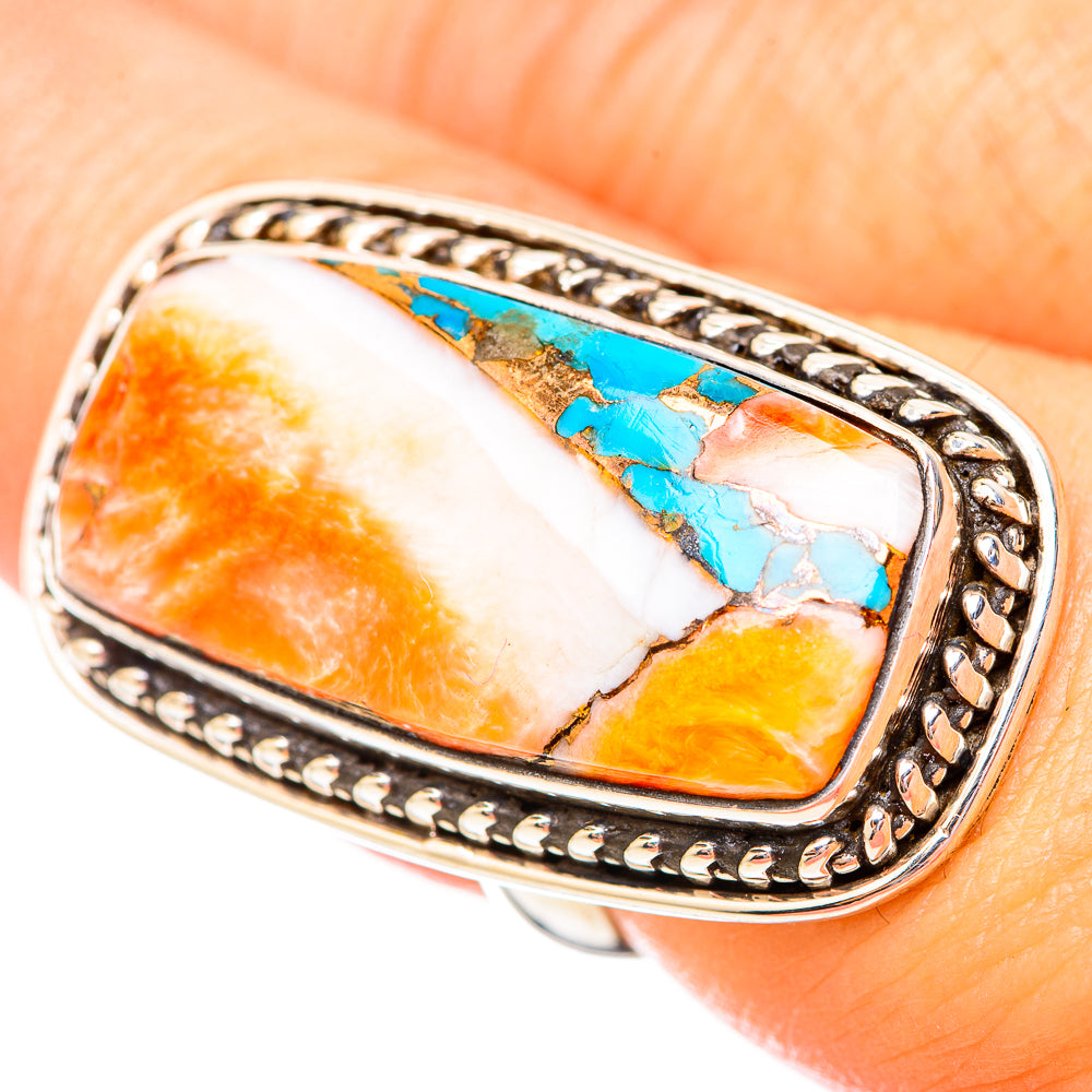 Spiny Oyster Turquoise Rings handcrafted by Ana Silver Co - RING115802