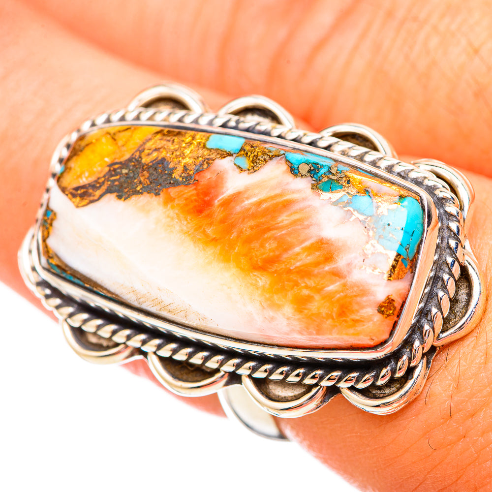 Spiny Oyster Turquoise Rings handcrafted by Ana Silver Co - RING115803