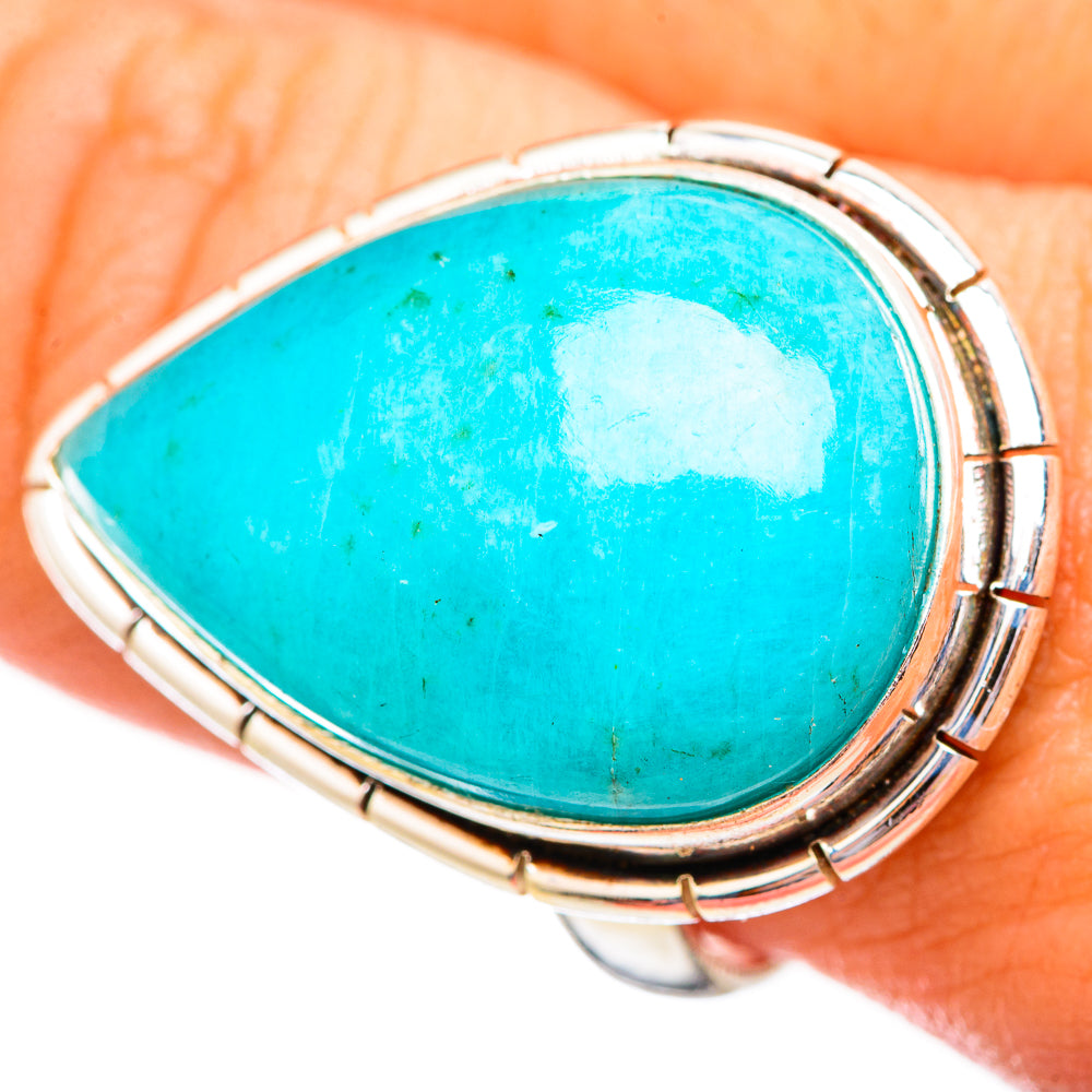 Peruvian Chrysocolla Rings handcrafted by Ana Silver Co - RING115807