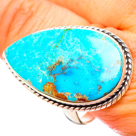 Peruvian Chrysocolla Rings handcrafted by Ana Silver Co - RING115811
