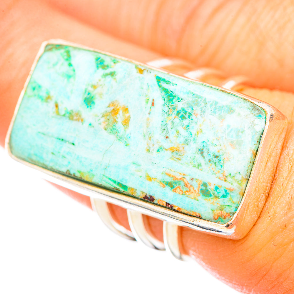 Peruvian Chrysocolla Rings handcrafted by Ana Silver Co - RING115815