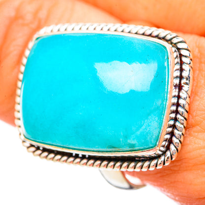 Peruvian Amazonite Rings handcrafted by Ana Silver Co - RING115822