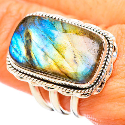 Labradorite Rings handcrafted by Ana Silver Co - RING115823