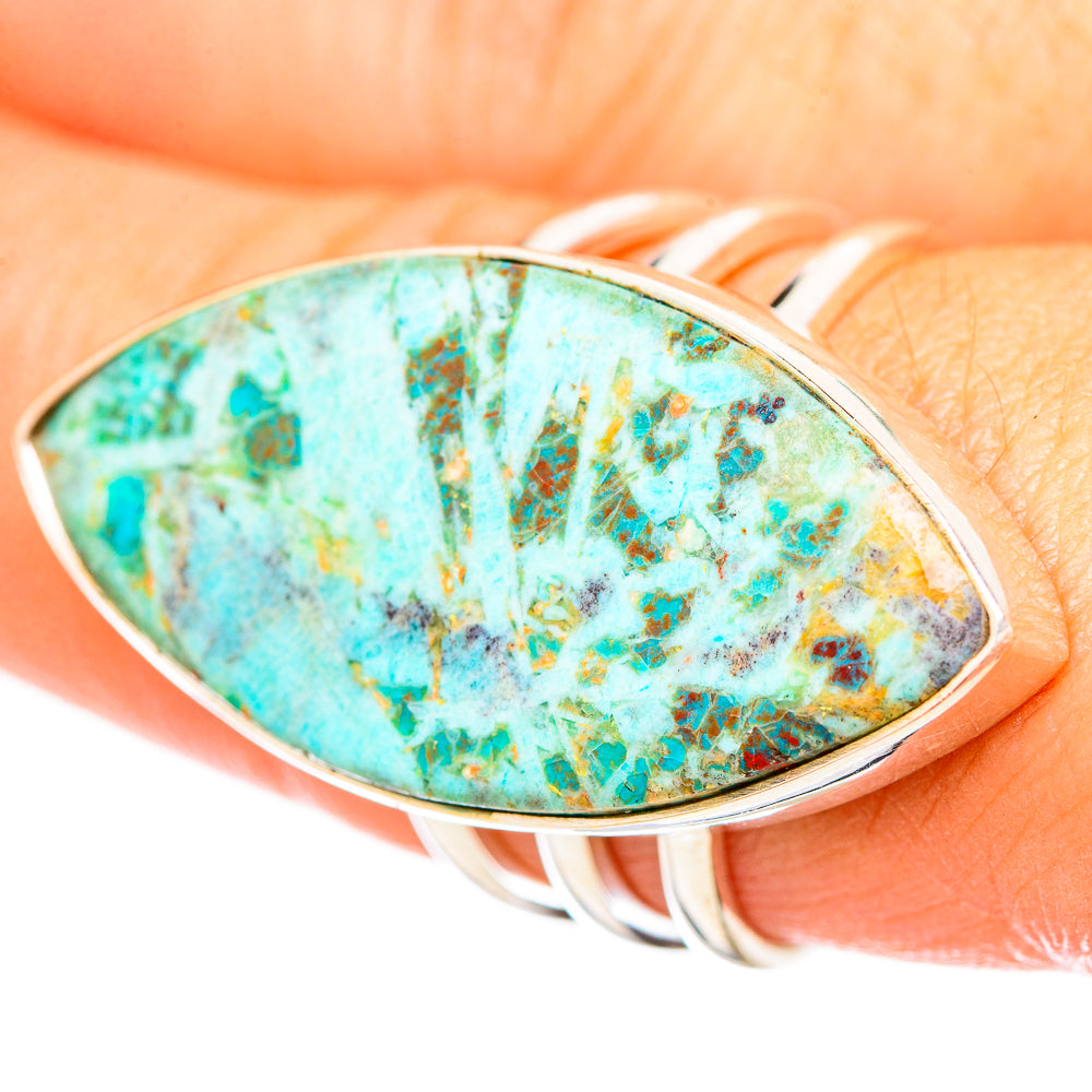 Peruvian Chrysocolla Rings handcrafted by Ana Silver Co - RING115825