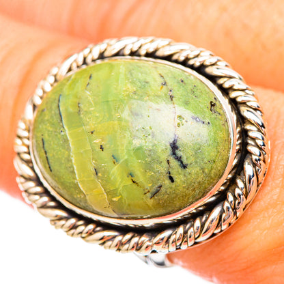 African Green Opal Rings handcrafted by Ana Silver Co - RING115833