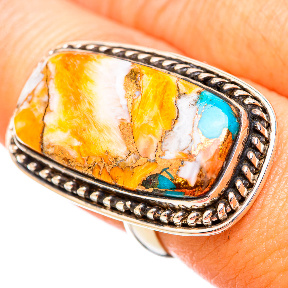 Spiny Oyster Turquoise Rings handcrafted by Ana Silver Co - RING115843